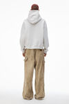 Alexander Wang vintage heather grey felpa con cappuccio in pile a maglia stretta