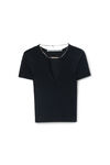 Alexander Wang black schwarzer pullover mit logoschild