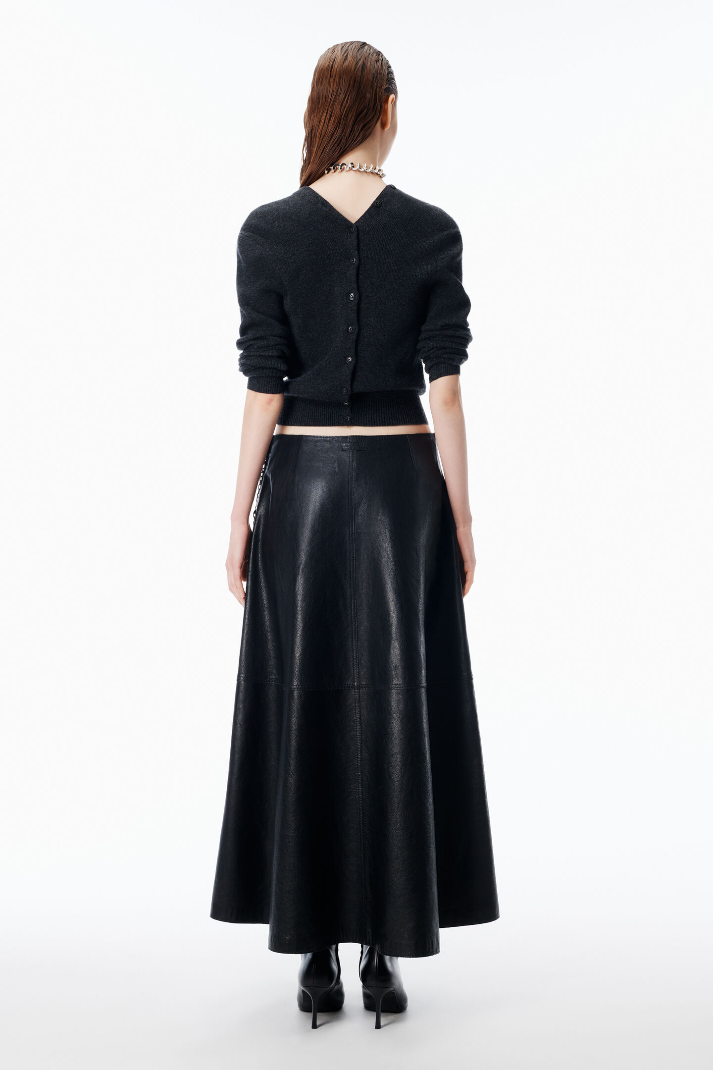 Alexander Wang Cardigan In Wool With Continuous Placket In Gray