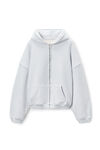 Alexander Wang light heather grey oversized logo embroidered hoodie in cotton