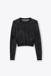 Alexander Wang black pullover nero con strass termoapplicati