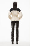 alexander wang sculpted jacket in teddy fleece & nylon  vintage white/black
