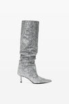 alexander wang viola 65 slouch boot in glitter silver