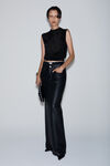 Alexander Wang black mockneck tank in clear bead hotfix