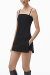 Alexander Wang black minidress with detachable mongolian lamb shearling