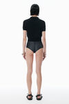 Alexander Wang black schwarzer cardigan mit logostickerei