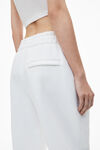 alexander wang puff logo sweatpant in structured terry    white