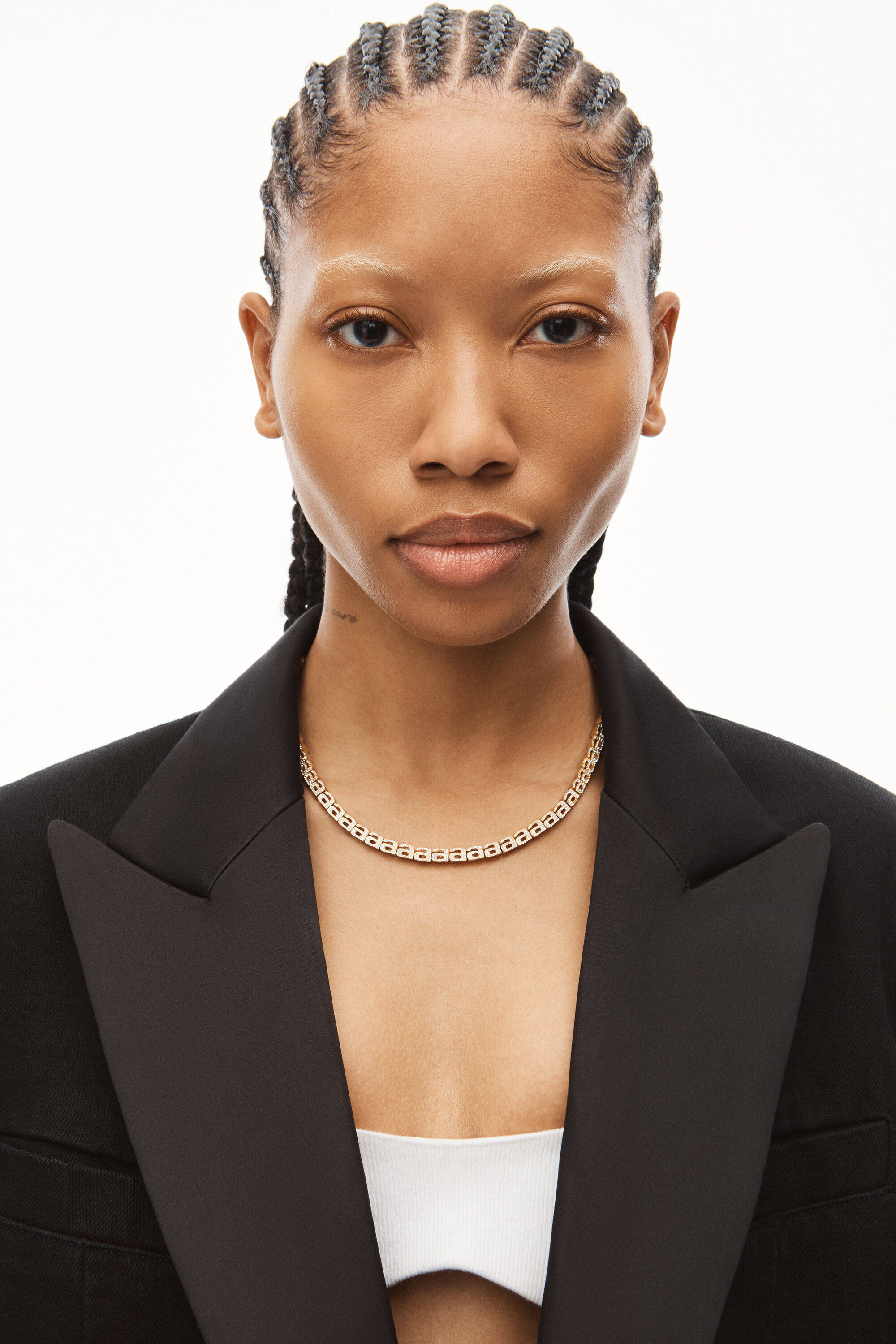 DIAMANTE A TENNIS NECKLACE IN BRASS