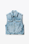 Alexander Wang light powder blue regen indigo denim vest with hardware