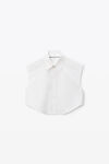 Alexander Wang white chemise courte blanche à strass thermocollés