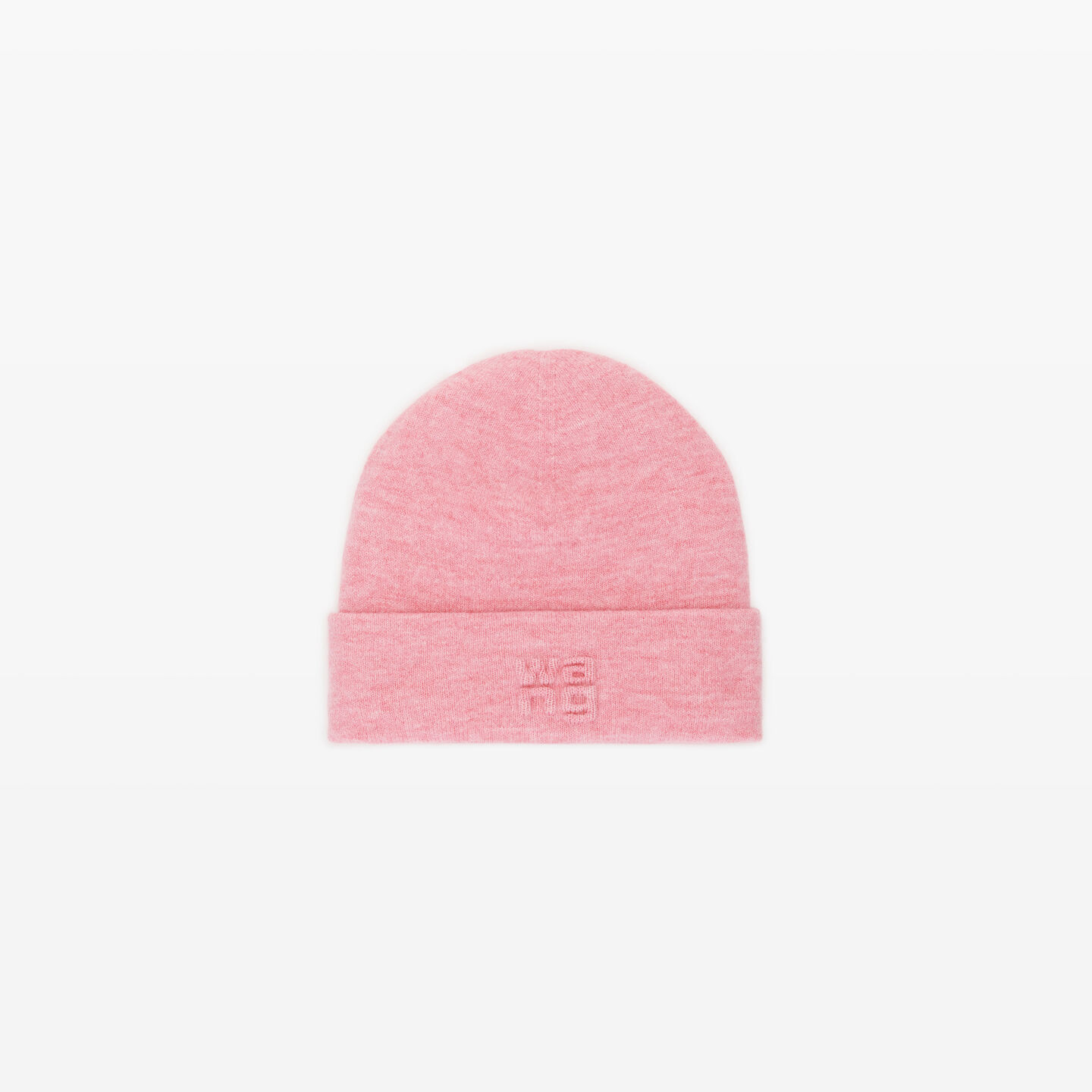 Alexander Wang Logo Beanie In Soft Stretch Wool In Prism Pink