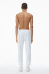 Alexander Wang white 와플 니트 크리스털 핫픽스 조거 팬츠