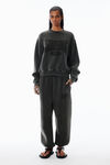 Alexander Wang faded black logo cotton terry sweatpants