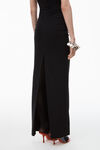 CREWNECK RIBBED JERSEY MAXI DRESS WITH BACK SLIT and draped detail
