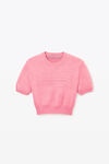 Alexander Wang washed lotus ピンク コットンブレンド シェニール ロゴ プルオーバー