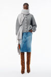 Alexander Wang heather grey grey wool-cotton draped back cardigan