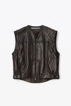 alexander wang 软皮革超大版型机车背心 black