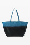 Alexander Wang vintage marbled blue / black punch コーティングデニム ラージトート