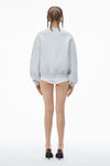 Alexander Wang light heather grey puff logo sweatshirt in structured terry