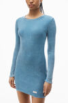Alexander Wang washed blue langärmeliges loungewear-kleid aus gerippter baumwolle