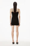 alexander wang tank dress in stretch viscose knit black