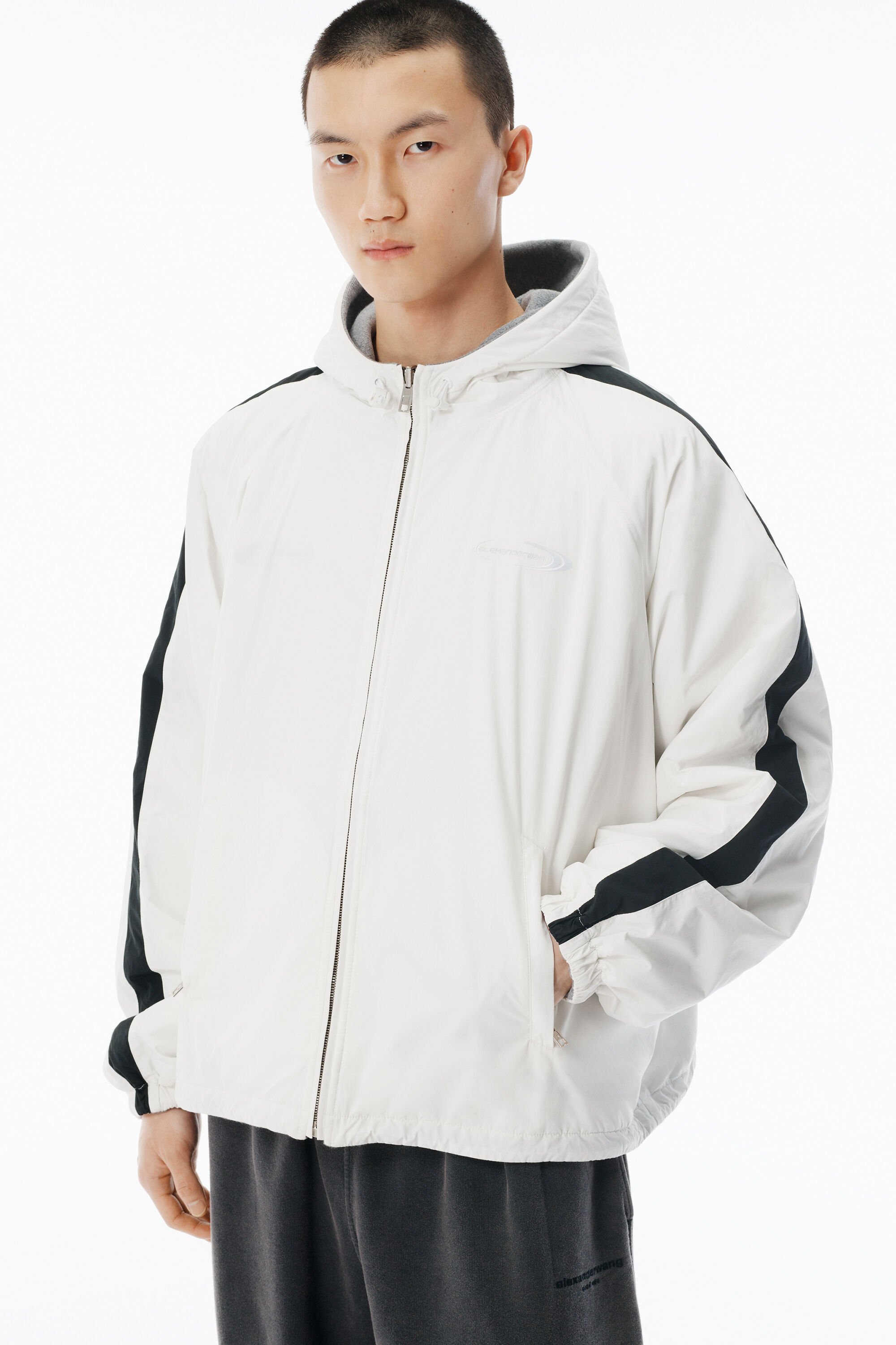 シ*ン様 WAKE SL Track Jacket by CCU サイズ2 Black Reversible Track Jacket in WHITE/BLACK | alexanderwang®