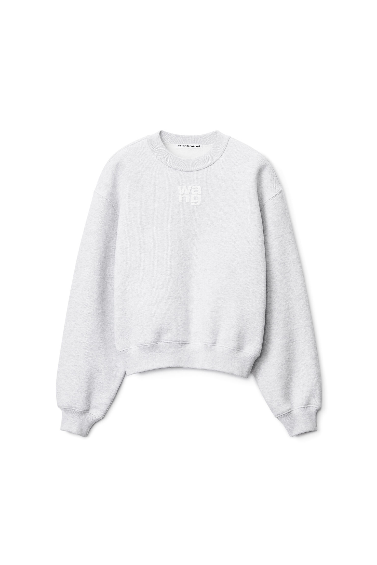 PUFF LOGO SWEATSHIRT IN STRUCTURED TERRY in LIGHT HEATHER GREY 