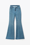 alexander wang scoop front flare jean in denim vintage medium indigo