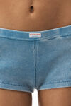 Alexander Wang washed blue boy short in waffle-knit cotton stretch