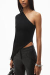 Alexander Wang black asymmetric long-sleeve top