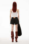 alexander wang shorty high-rise short in denim washed black