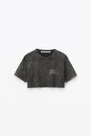 alexander wang 酸洗平纹针织短款 t 恤 acid black