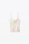 alexander wang tanktop in sequin nylon snow white