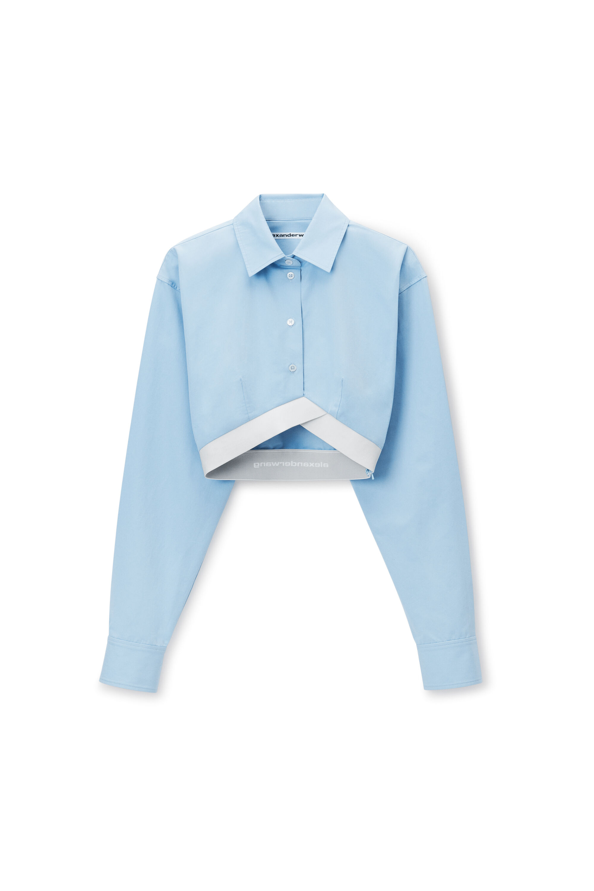 Tシャツ・カットソー R13 FW25 CROPPED WORK SHIRT (R13W7298 R558B) R13 CROPPED WORKSHIRT - BLEACHED LIGHT BLUE PLAID | REVERSIBLE