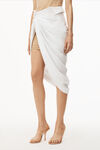 alexander wang asymmetrical skirt in stretch cotton white