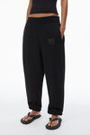 Alexander Wang black ストラクチャードテリー パフロゴ スウェットパンツ