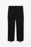 alexander wang parachute pant in washed black denim washed black