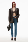 alexander wang 高腰舒适弹力牛仔裤 deep blue