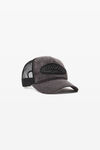 Alexander Wang saloon bar logo trucker hat in crystal hotfix and cotton canvas