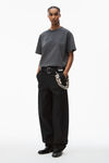 alexander wang embossed logo tee in compact jersey soft obsidian