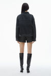 Alexander Wang grey aged oversize trucker jacket in cotton denim