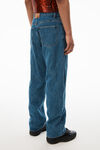 alexander wang super ez low rise embossed logo jean deep blue
