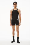 alexander wang tank in ribbed cotton black