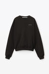 alexander wang crewneck pullover in dense fleece black