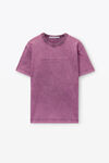 alexander wang t-shirt con logo goffrato in jersey compatto acid candy pink