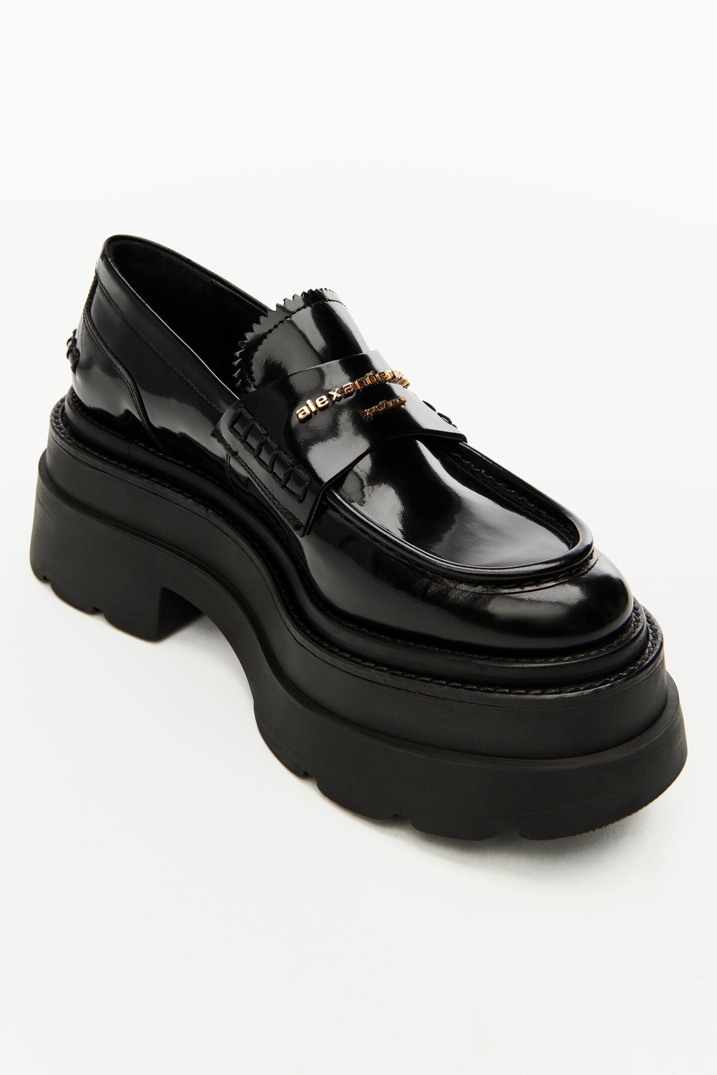 Alexander Wang Women Black Leather Platform Loafers, 7.5 Luxury Loafers & Drivers For Women Darveys