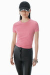 Alexander Wang lotus pink logo jacquard shrunken baby tee