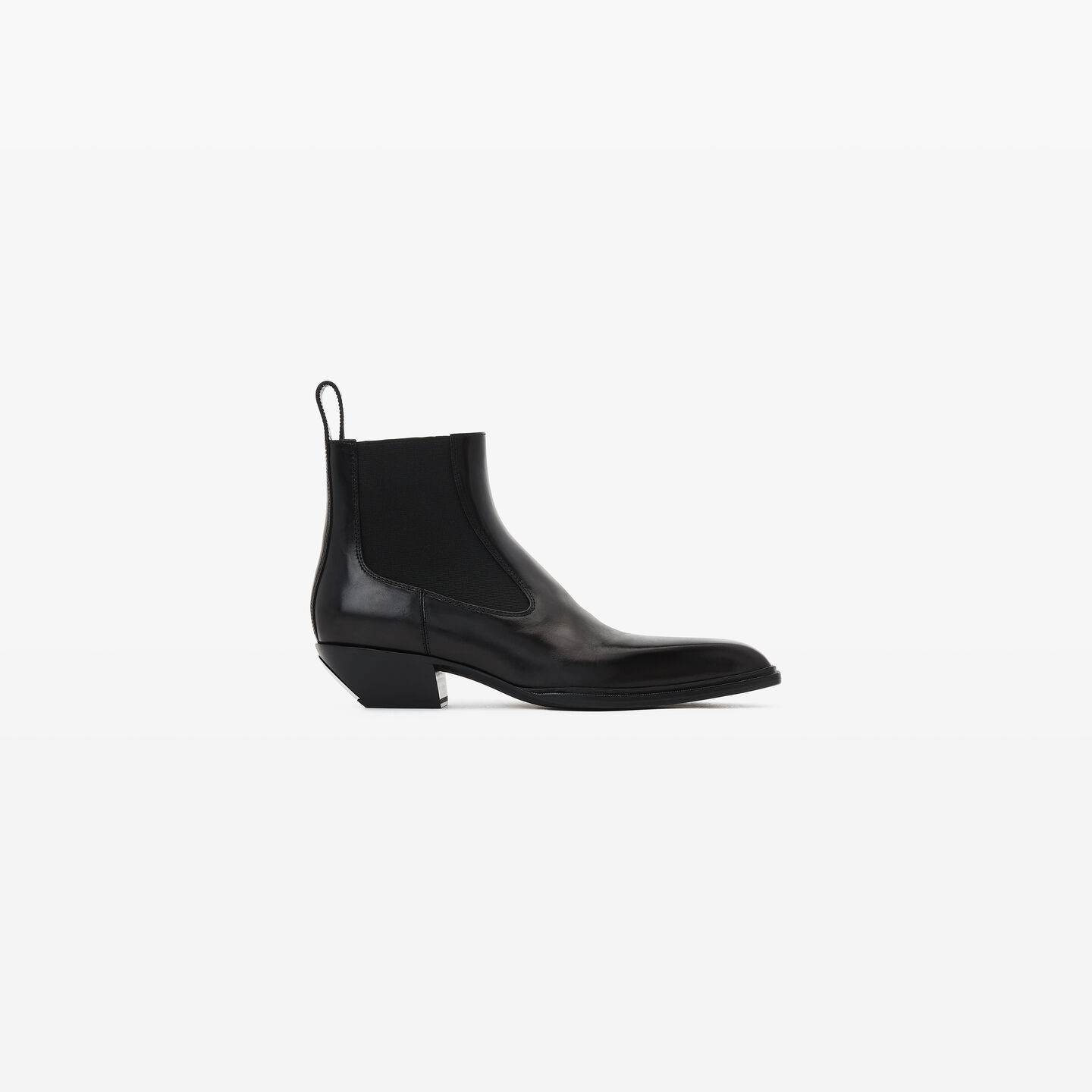 Alexander Wang Slick Smooth Leather Ankle Boot In Black