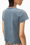 alexander wang puff logo shrunken tee in cotton jersey motor grey