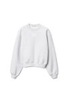 alexander wang puff logo sweatshirt in structured terry   light heather grey
